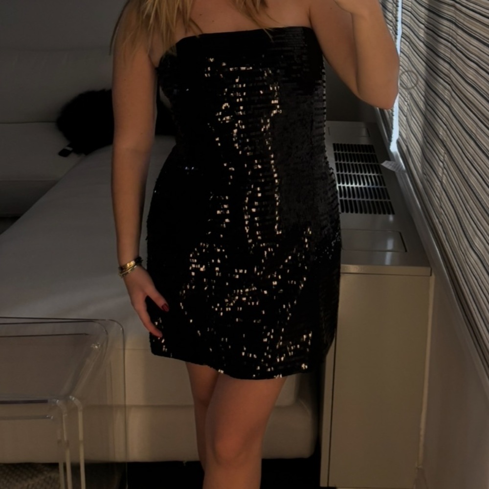ALC Black Sparkly Mini Dress
